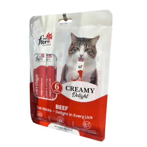 pet flori Creamy Delight Beef Cat Treat Sticks